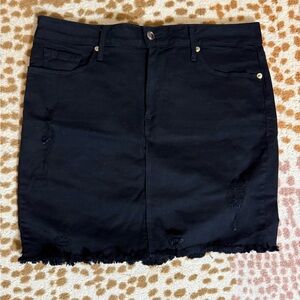 Good American Black Denim Mini Skirt